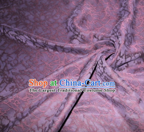 Asian Chinese Cheongsam Classical Pattern Purple Gambiered Guangdong Gauze Satin Drapery Brocade Traditional Brocade Silk Fabric