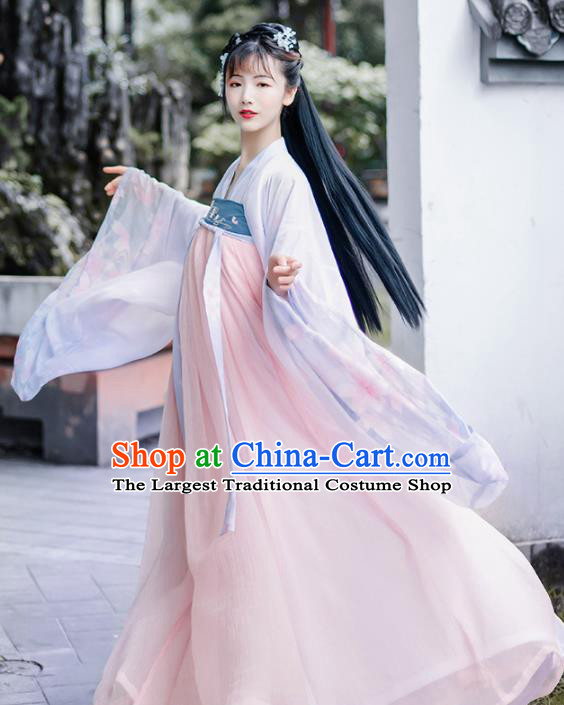 Chinese Ancient Hanfu Dress Antique Traditional Tang Dynasty Court Princess Historical Costume for Women