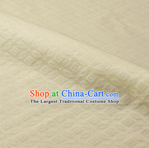 Japanese Traditional Kimono Classical Pattern Beige Brocade Damask Asian Japan Nishijin Satin Drapery Silk Fabric