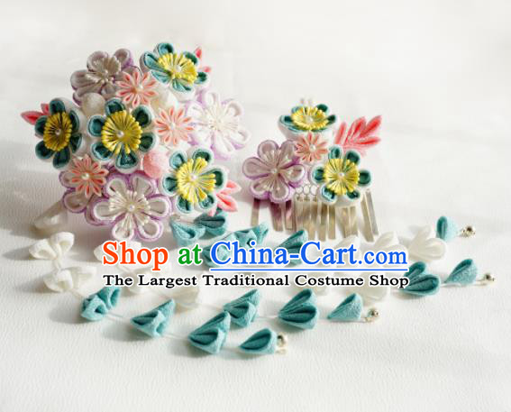 Asian Japan Traditional Geisha Sakura Tassel Hairpins Japanese Kimono Hair Accessories for Women