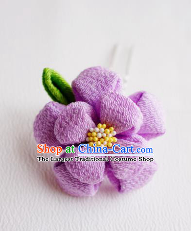 Asian Japan Traditional Geisha Purple Sakura Little Hairpins Japanese Kimono Hair Accessories for Women