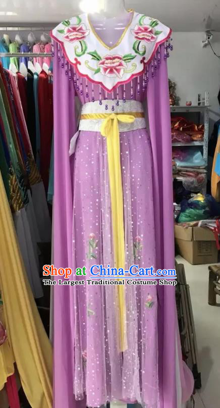 Traditional Chinese Handmade Beijing Opera Lin Daiyu Costumes Ancient Peri Princess Purple Dress for Women
