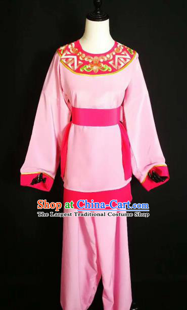 Traditional Chinese Huangmei Opera Servant Pink Costumes Ancient Livehand Clothing for Men