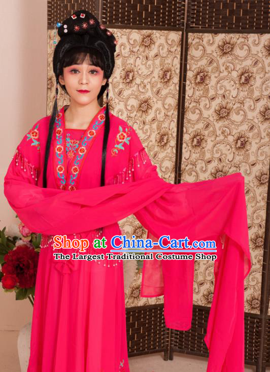 Handmade Traditional Chinese Beijing Opera Diva Rosy Dress Ancient Nobility Lady Costumes for Women