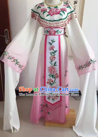 Handmade Traditional Chinese Beijing Opera Princess Pink Clothing Ancient Court Lady Costumes for Women