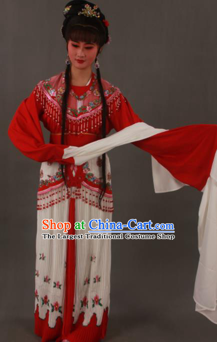 Traditional Chinese Peking Opera Actress Red Dress Ancient Court Princess Costumes for Women