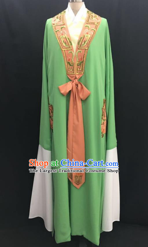 Traditional Chinese Huangmei Opera Niche Green Robe Ancient Romance of the Western Chamber Scholar Costume for Men