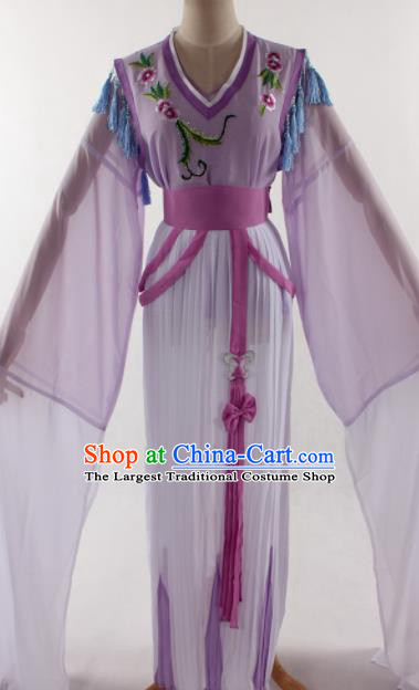 Traditional Chinese Shaoxing Opera Young Lady Purple Dress Ancient Peking Opera Diva Costume for Women