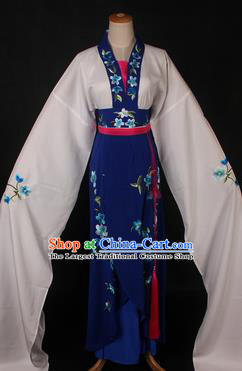 Traditional Chinese Shaoxing Opera Actress Royalblue Dress Ancient Peking Opera Rich Lady Costume for Women