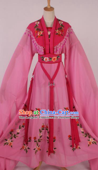 Chinese Traditional Shaoxing Opera Seven Fairies Rosy Dress Ancient Peking Opera Actress Costume for Women