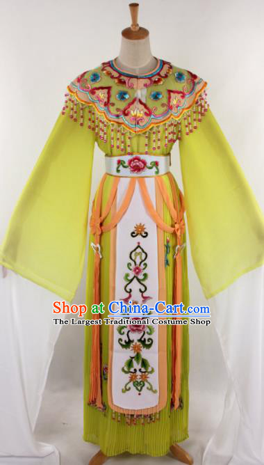 Chinese Traditional Beijing Opera Princess Yellow Dress Ancient Peking Opera Diva Costume for Women