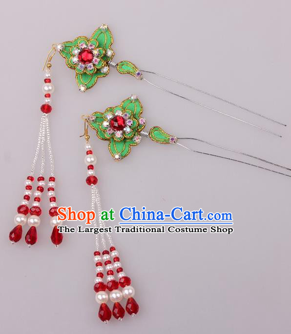 Traditional Chinese Shaoxing Opera Diva Tassel Hairpins Ancient Princess Hair Accessories Headwear for Women