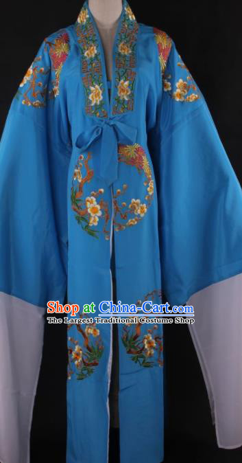 Traditional Chinese Shaoxing Opera Niche Gifted Scholar Blue Robe Ancient Childe Costume for Men