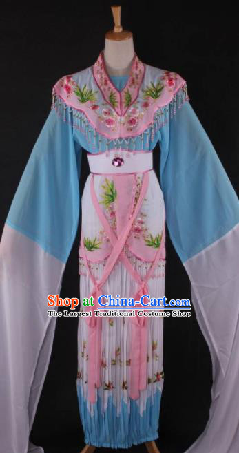 Professional Chinese Beijing Opera Peri Blue Dress Ancient Traditional Peking Opera Diva Costume for Women