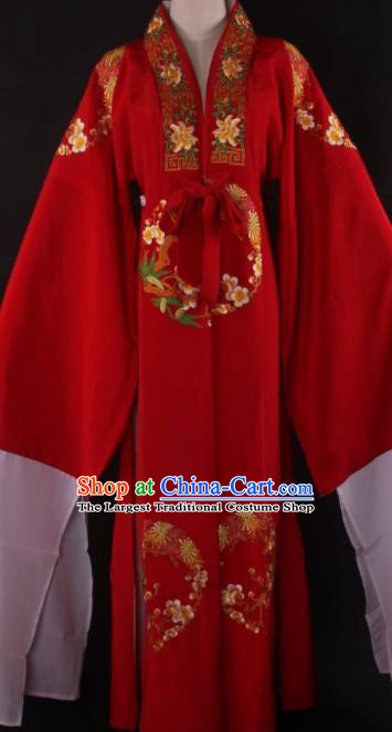 Chinese Shaoxing Opera Niche Gifted Scholar Red Gown Traditional Ancient Childe Costume for Men