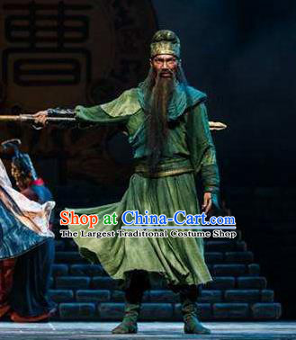 Traditional Chinese Classical Dance Guan Gong Costume Ancient General Guanyu Clothing for Men
