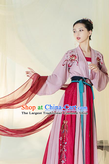 Chinese Ancient Drama Court Lady Hanfu Dress Traditional Tang Dynasty Palace Princess Replica Costumes for Women