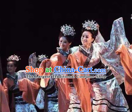 Chinese Beautiful Dance Tong Que Ji Costume Traditional Han Dynasty Classical Dance Competition Dress for Women