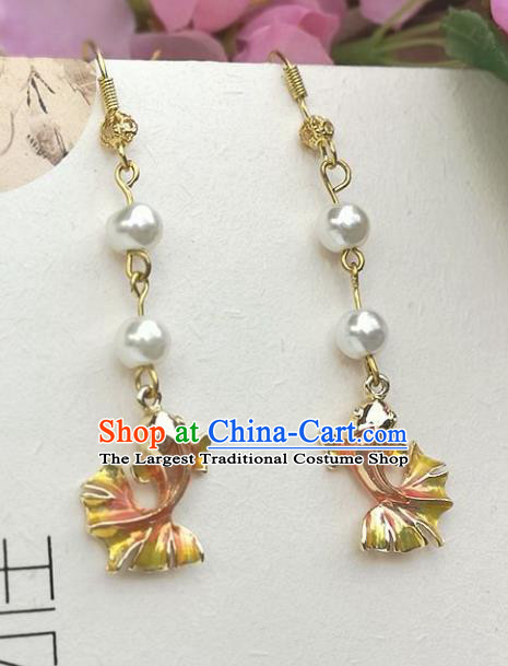 Chinese Ancient Princess Goldfish Ear Accessories Traditional Hanfu Earrings for Women