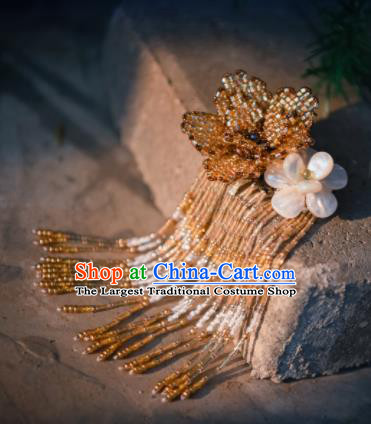 Chinese Ancient Princess Hair Accessories Beads Tassel Hair Claw Traditional Hanfu Hairpins for Women