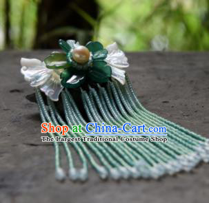 Chinese Ancient Princess Hair Accessories Green Beads Butterfly Tassel Hair Claw Traditional Hanfu Hairpins for Women