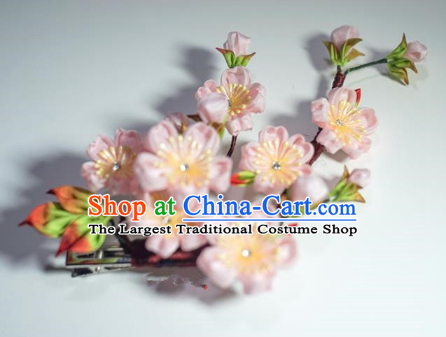 Japanese Geisha Kimono Pink Sakura Hair Claw Hairpins Traditional Hair Accessories for Women