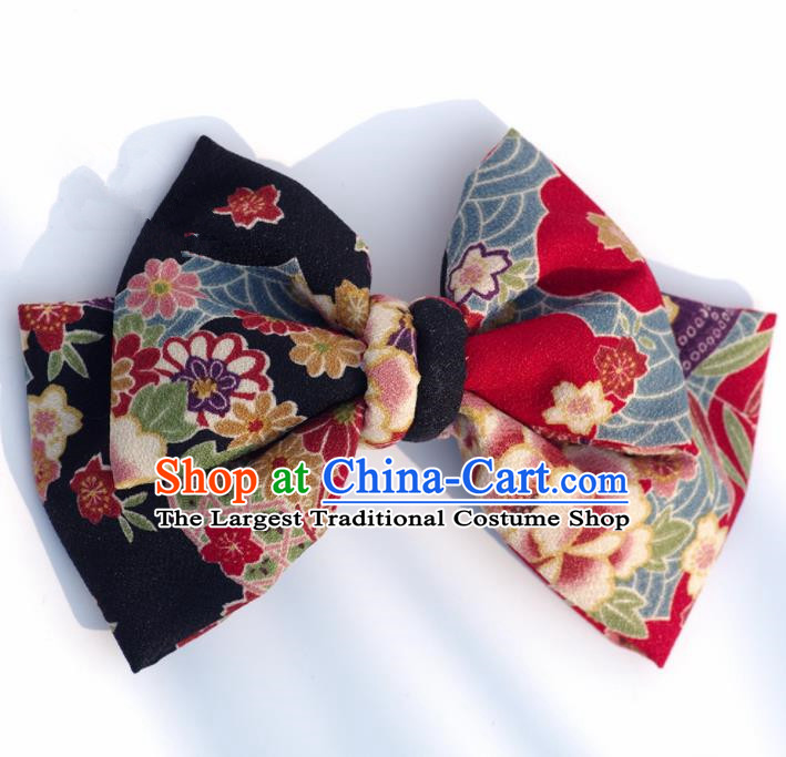 Japanese Geisha Kimono Bowknot Hair Claw Hairpins Traditional Yamato Hair Accessories for Women