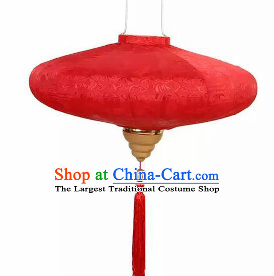 Chinese Traditional Red Saucer Shaped Hanging Lantern Wedding Handmade Palace Lanterns