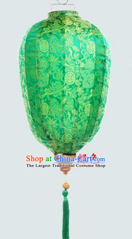 Chinese Traditional New Year Green Hanging Lantern Wedding Handmade Palace Lanterns