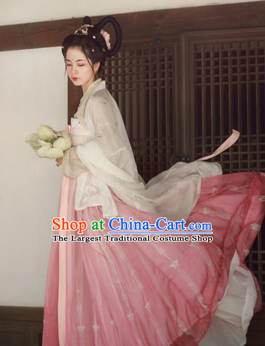 Chinese Traditional Tang Dynasty Imperial Consort Replica Costumes Ancient Palace Princess Hanfu Dress for Women