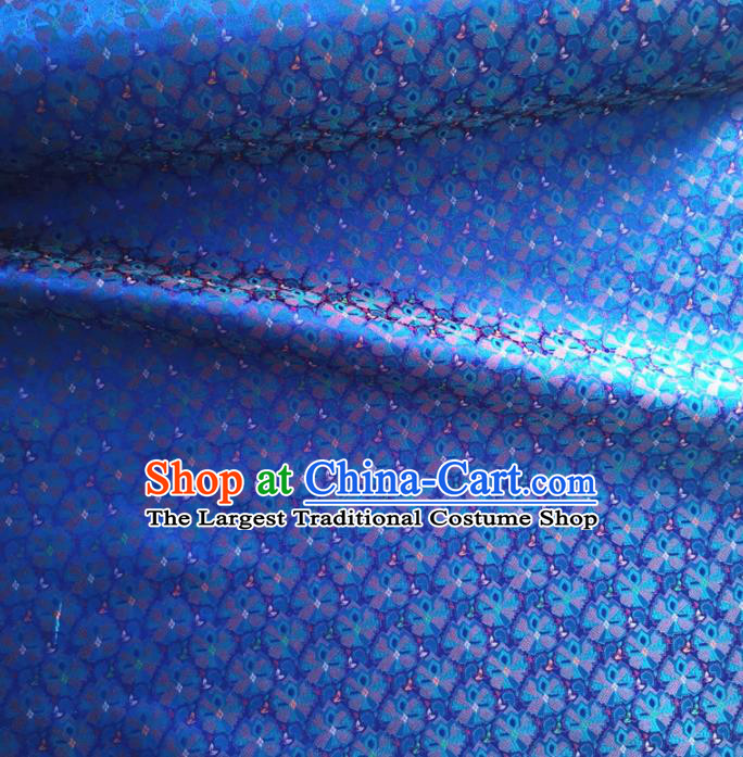 Traditional Chinese Royal Plum Pattern Design Royalblue Brocade Silk Fabric Asian Satin Material