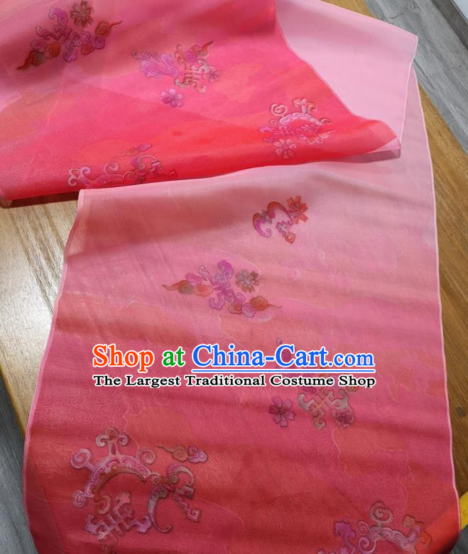 Traditional Chinese Royal Longevity Pattern Design Rosy Silk Fabric Brocade Asian Satin Material