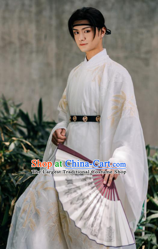 Traditional Chinese Ming Dynasty Prince Hanfu Clothing Ancient Swordsman Replica Costumes for Men