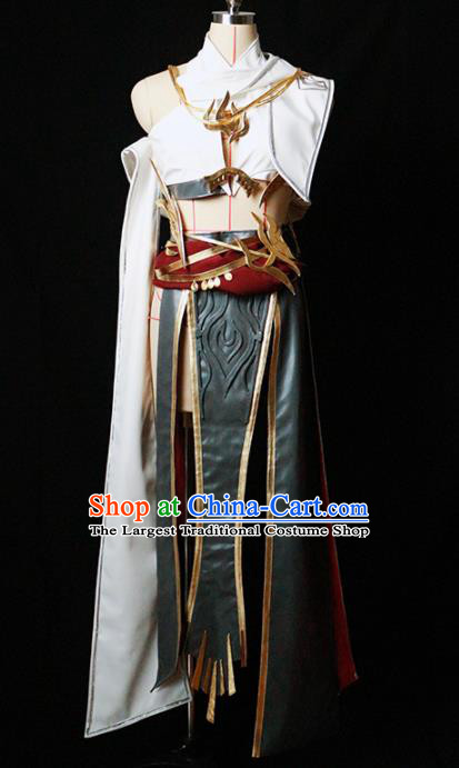 Chinese Ancient Cosplay Fairy Female Knight Dress Traditional Hanfu Princess Swordsman Costume for Women