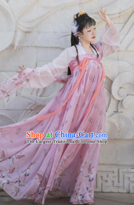 Chinese Ancient Cosplay Game Fairy Pink Dress Traditional Hanfu Princess Swordsman Costume for Women