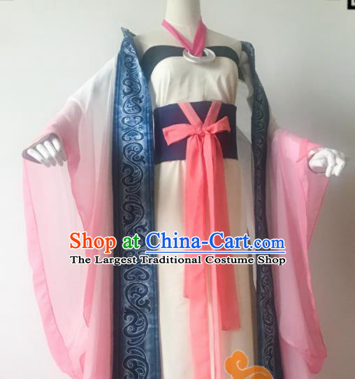 Chinese Traditional Cosplay Peri Princess Dress Custom Ancient Qin Dynasty Imperial Consort Costume for Women