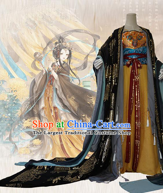 Chinese Traditional Cosplay Court Queen Dress Custom Ancient Tang Dynasty Imperial Consort Costume for Women