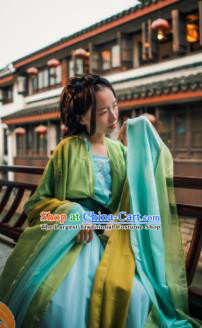 Chinese Traditional Cosplay Courtesan Fairy Princess Green Dress Custom Ancient Swordswoman Costume for Women