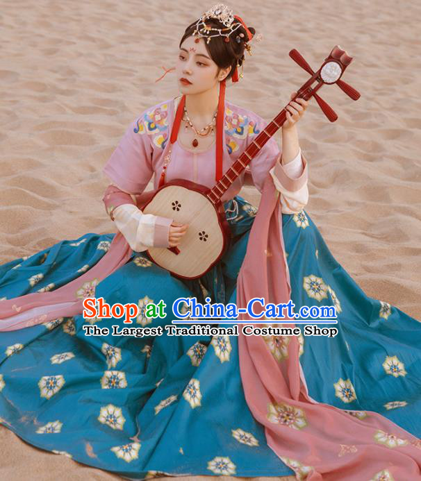 Chinese Ancient Palace Dancer Hanfu Dress Traditional Tang Dynasty Court Princess Costumes Complete Set for Women