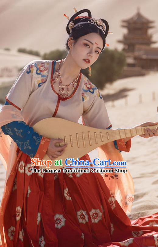 Chinese Ancient Dunhuang Flying Apsaras Dance Hanfu Dress Traditional Tang Dynasty Court Lady Costumes for Women