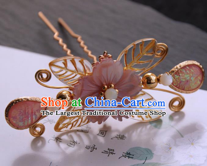 Chinese Ancient Princess Shell Hair Clip Hairpins Traditional Handmade Hanfu Hair Accessories for Women