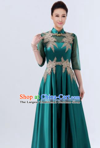 Customized Chinese Chorus Green Full Dress Professional Modern Dance Stage Performance Costumes for Women