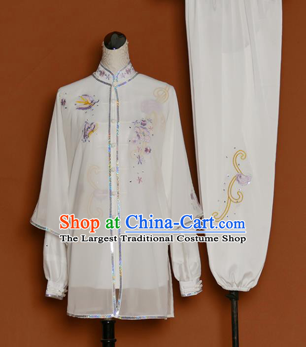 Chinese Traditional Best Martial Arts Embroidered Butterfly Costume Kung Fu Competition Tai Chi Clothing for Women