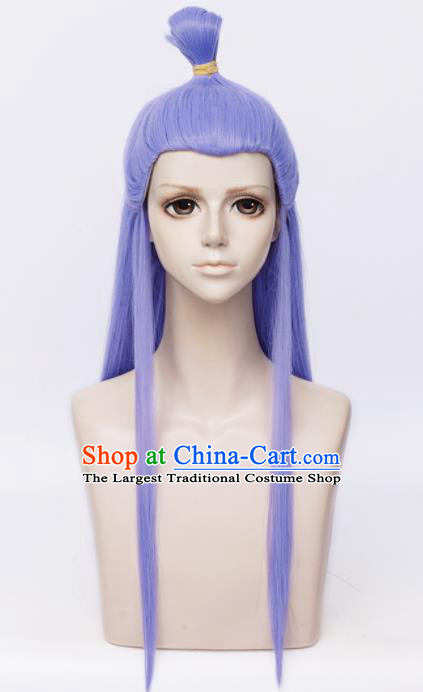 Customized Chinese Cosplay Wigs Drama Ne Zha Hair Accessories Purple Wig Sheath