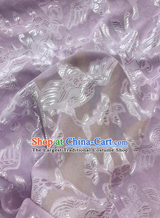 Asian Chinese Traditional Flowers Birds Pattern Design Pink Chiffon China Hanfu Fabric Material