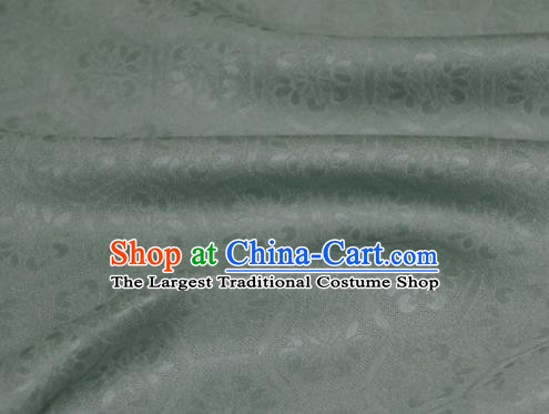 Asian Chinese Mineral Green Silk Fabric Traditional Tortoiseshell Pattern Design Fabric Chinese Qipao Silk Fabric Material