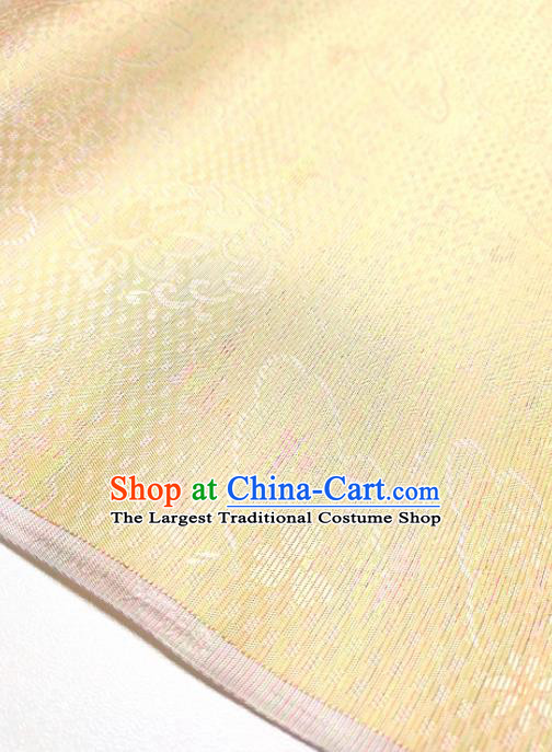 Asian Chinese Traditional Pattern Design Golden Brocade Silk Fabric China Hanfu Satin Material