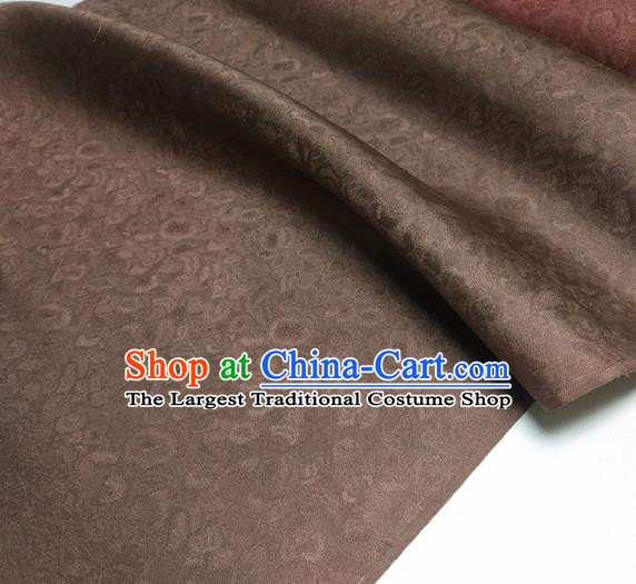 Asian Chinese Traditional Pattern Design Deep Brown Brocade Silk Fabric China Hanfu Satin Material