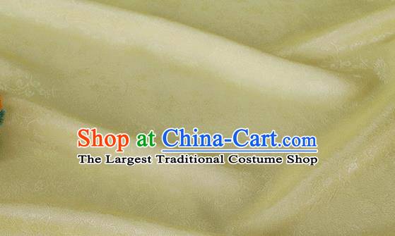 Asian Chinese Traditional Twine Albizia Pattern Design Light Yellow Silk Fabric Chinese Qipao Material