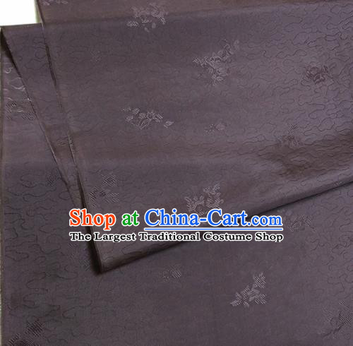 Asian Chinese Traditional Pattern Design Deep Grey Brocade Silk Fabric China Hanfu Satin Material